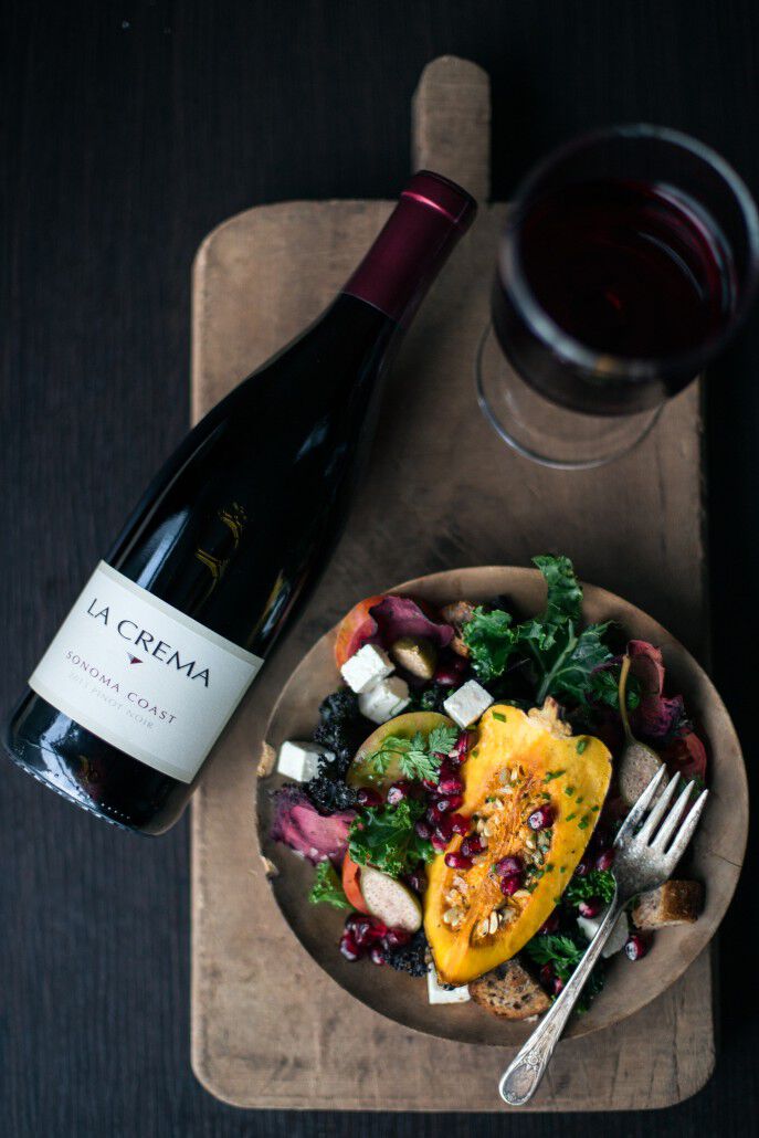 Winter Panzanella Salad recipe with Pinot Noir
