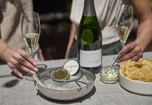 La Crema caviar and sparkling wine