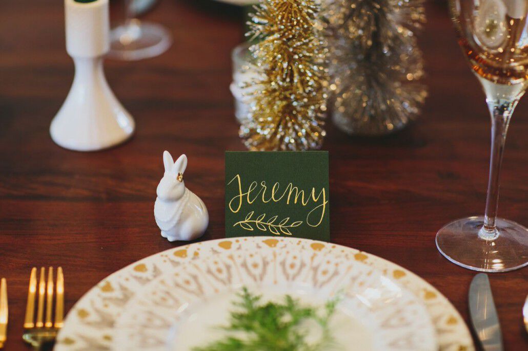 Holiday table scape with name