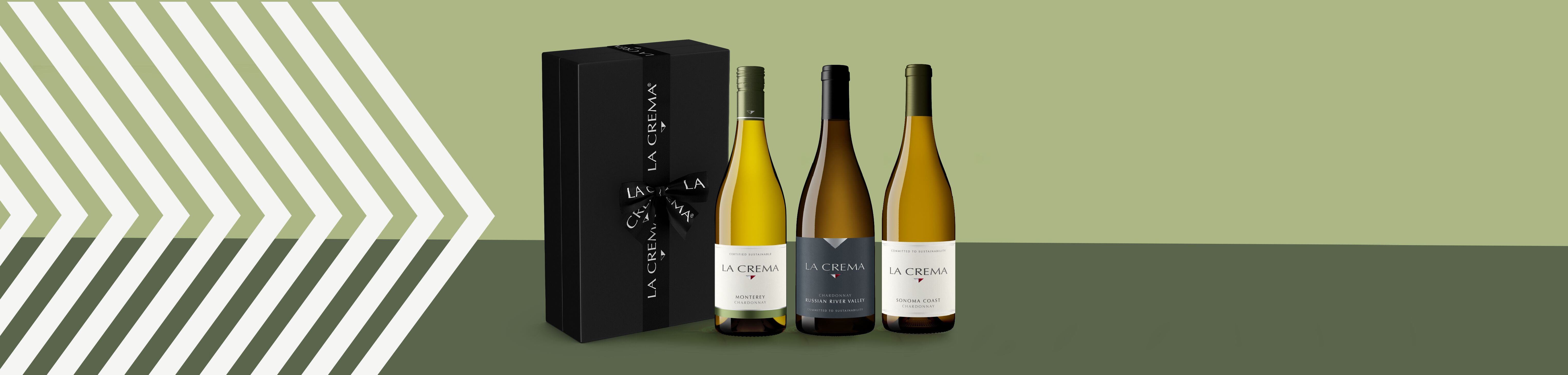 La Crema wine bottles and glasses