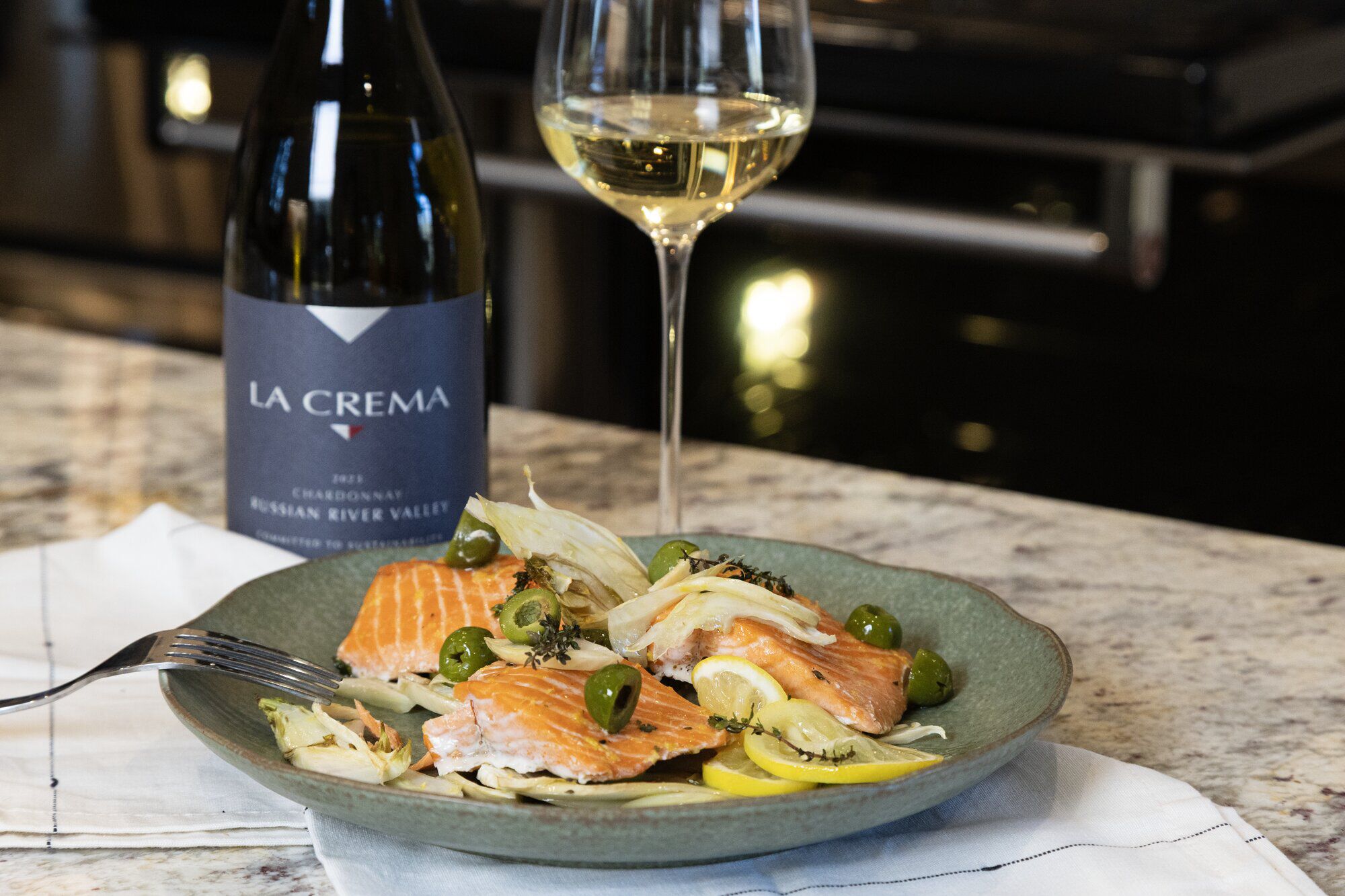 Salmon with La Crema Chardonnay