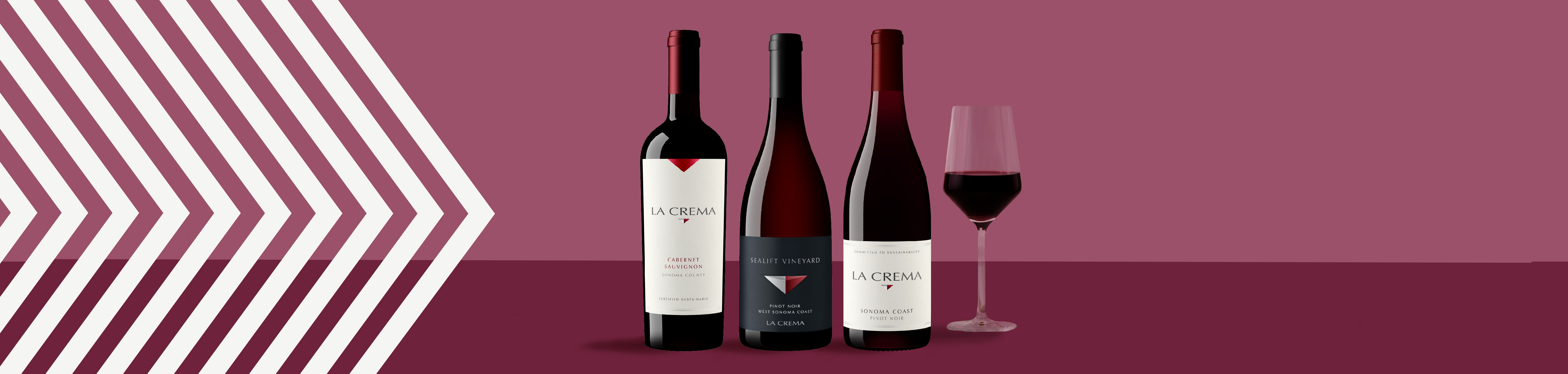 bottles of La Crema red wines