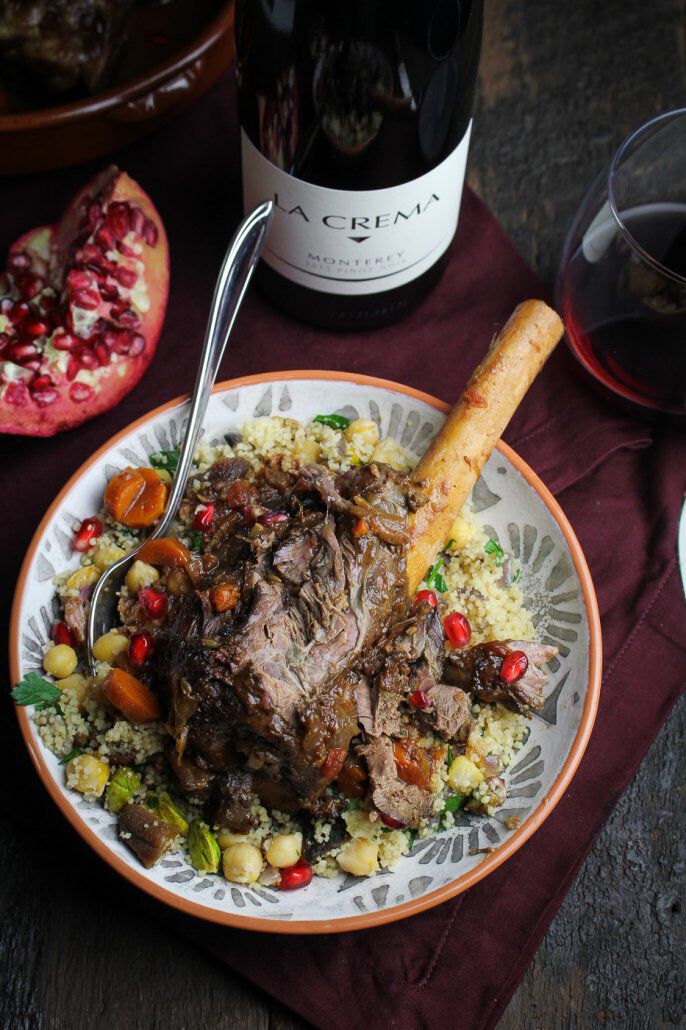 Moroccan lamb shank with pomegranate 