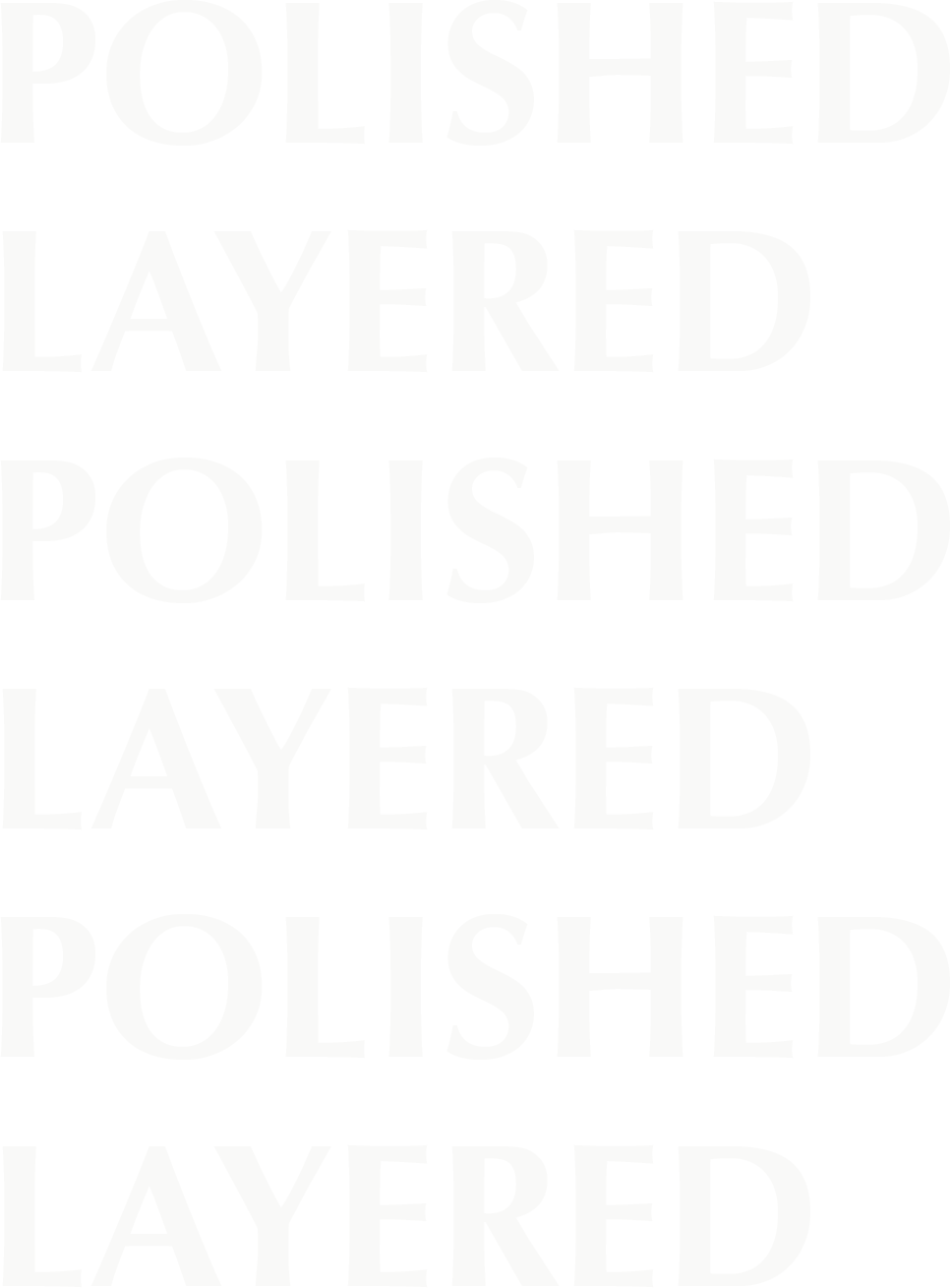 Polished Layered text