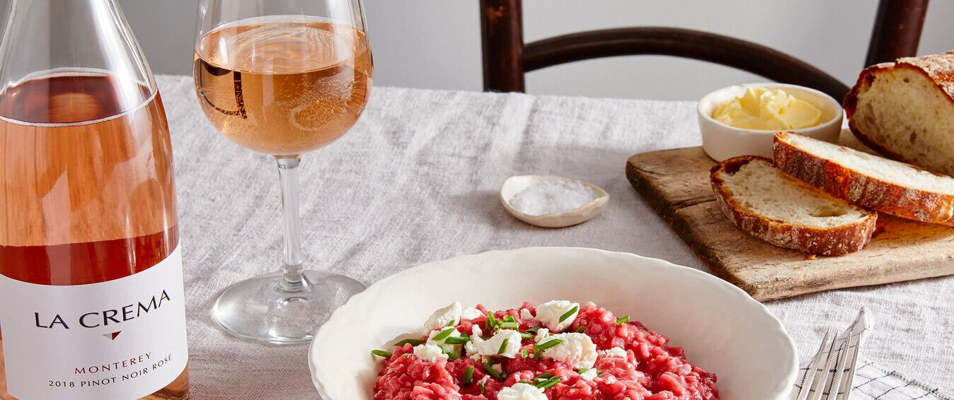 Beet Risotto paired with La Crema Monterey Rosé
