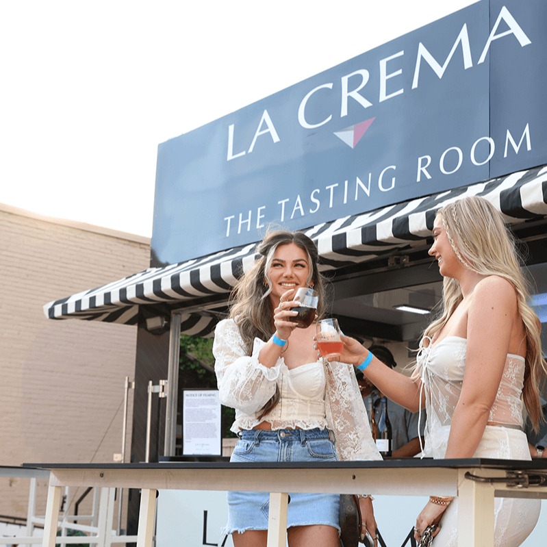 Cheers at La Crema mobile tasting room Cheers at La Crema mobile tasting room