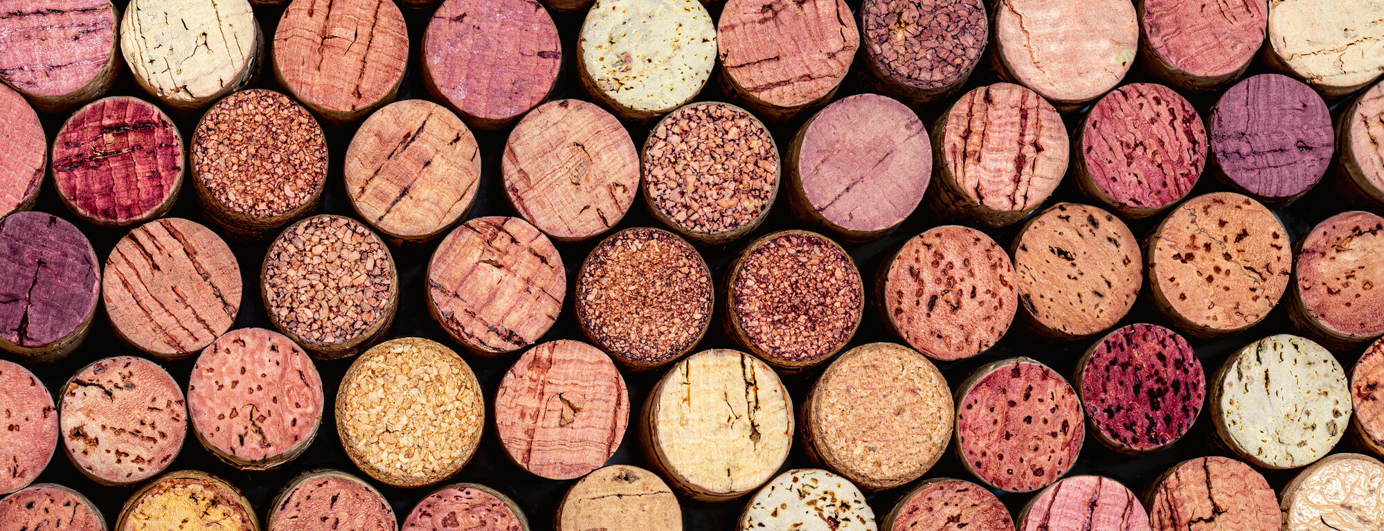 Wine corks lined up