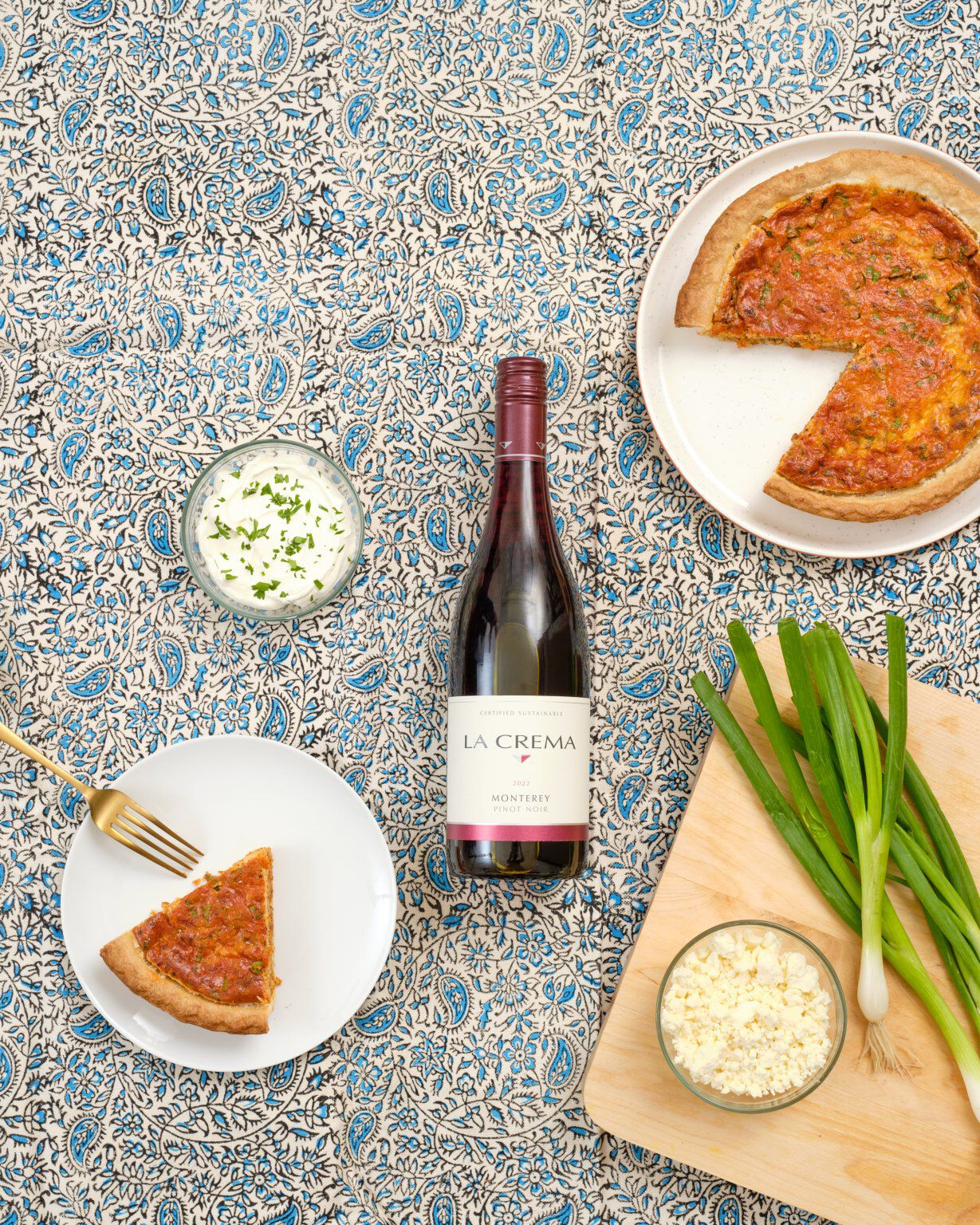 Quiche with La Crema Pinot Noir