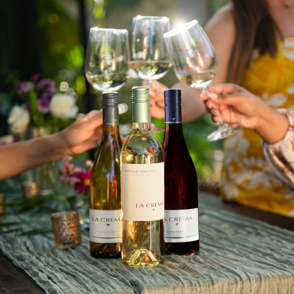 La Crema wines with glasses