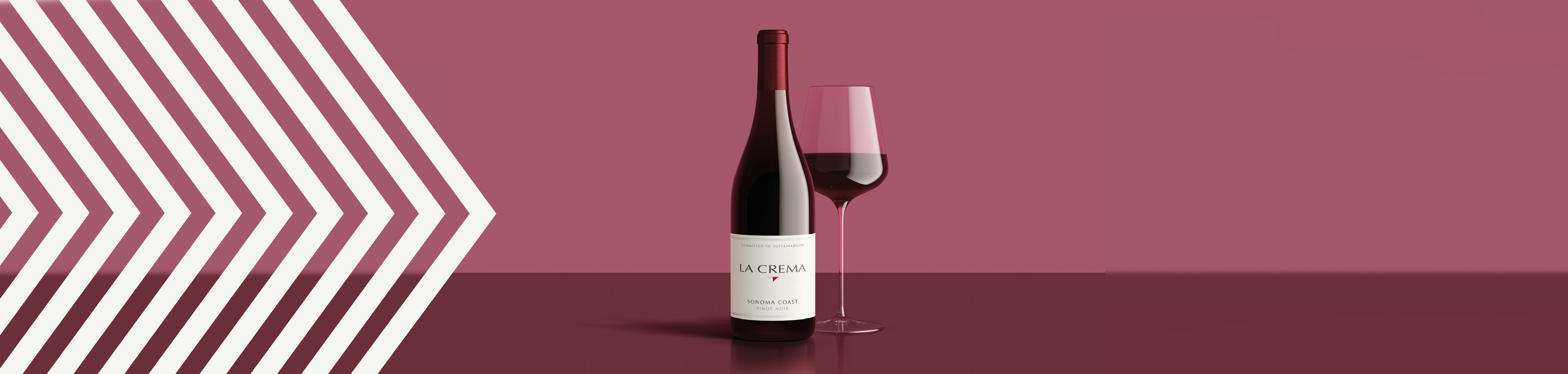 a bottle of La Crema Pinot Noir with a glass