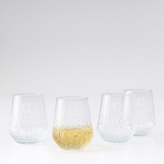 Etched wine glasses
