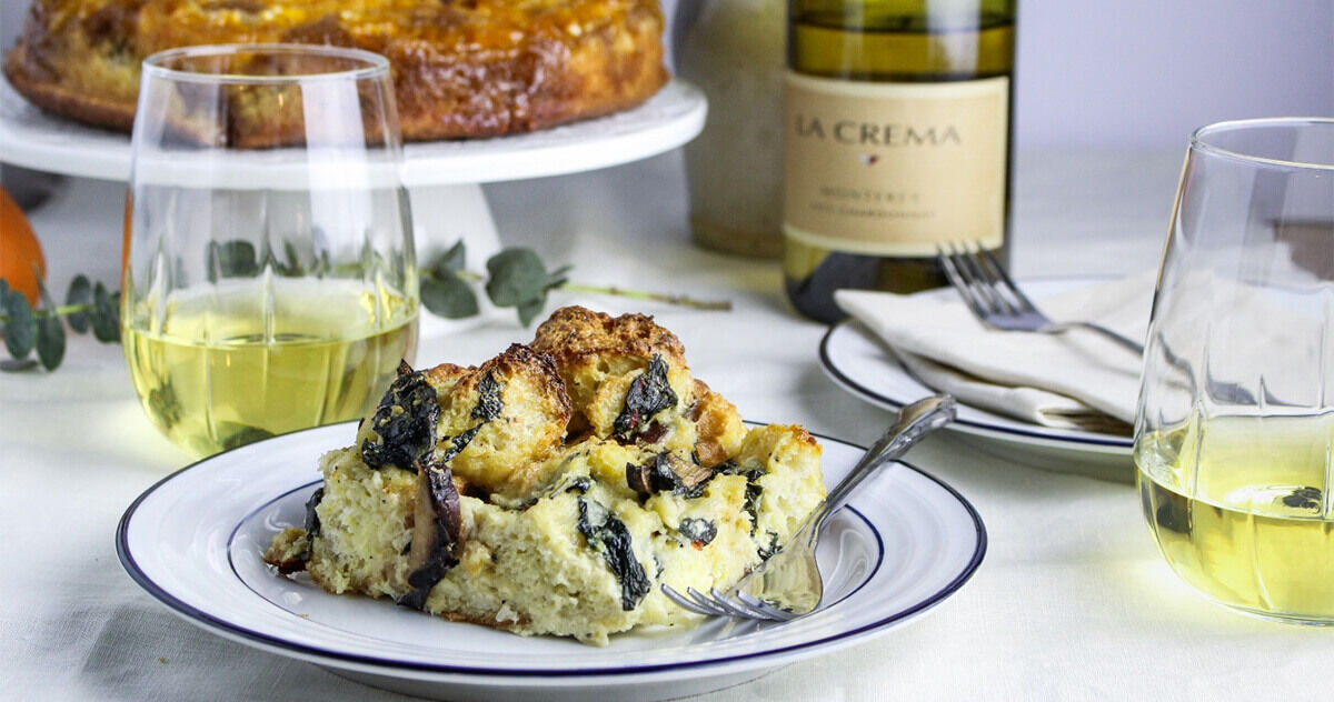 Wild Mushroom, Roasted Garlic, and Goat Cheese Strata