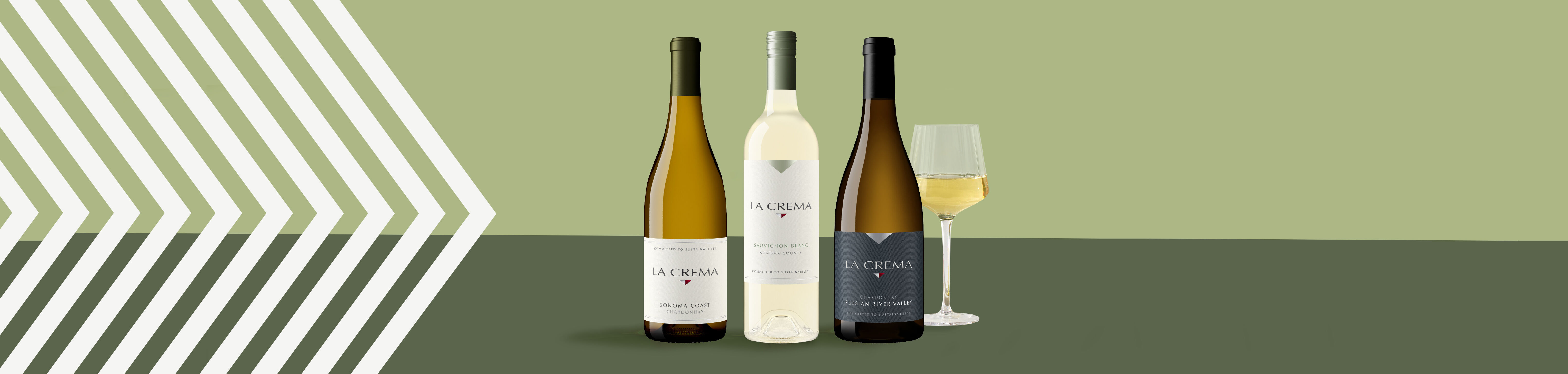 Bottles of La Crema white wines