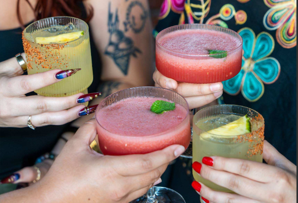 A group of friends enjoying cocktails