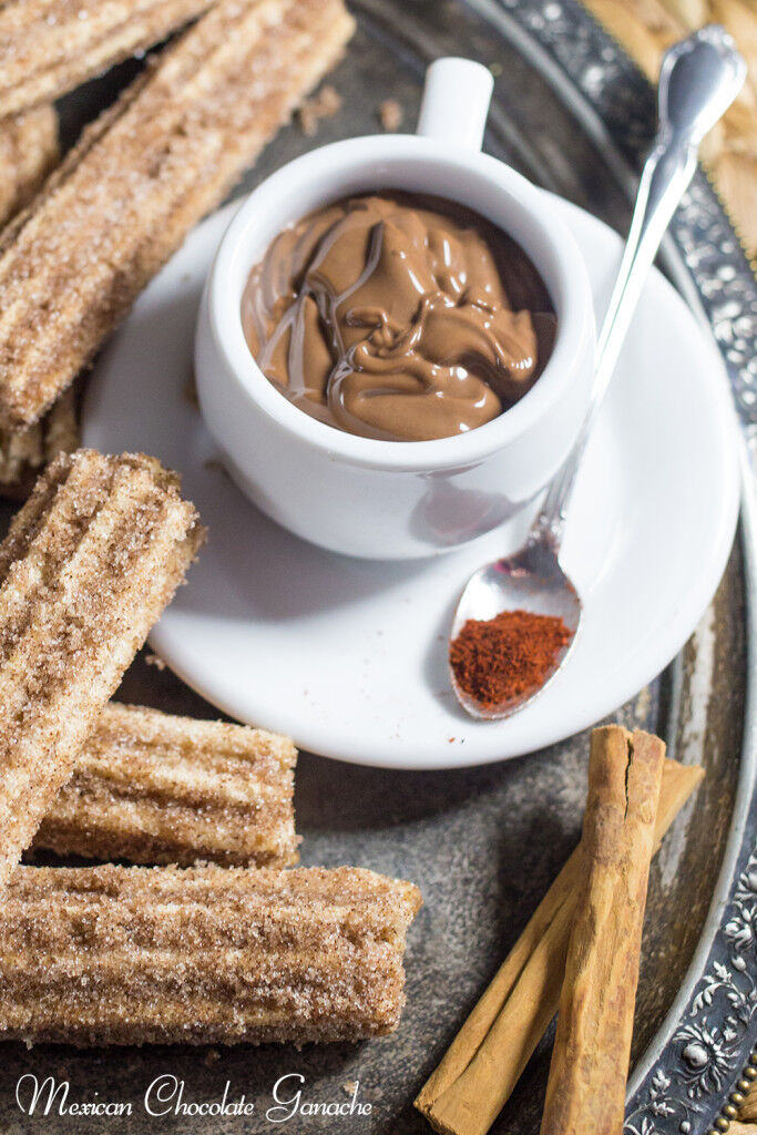 Mexican chocolate ganache with churros