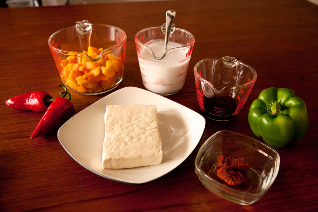 Pumpkin curry ingredients