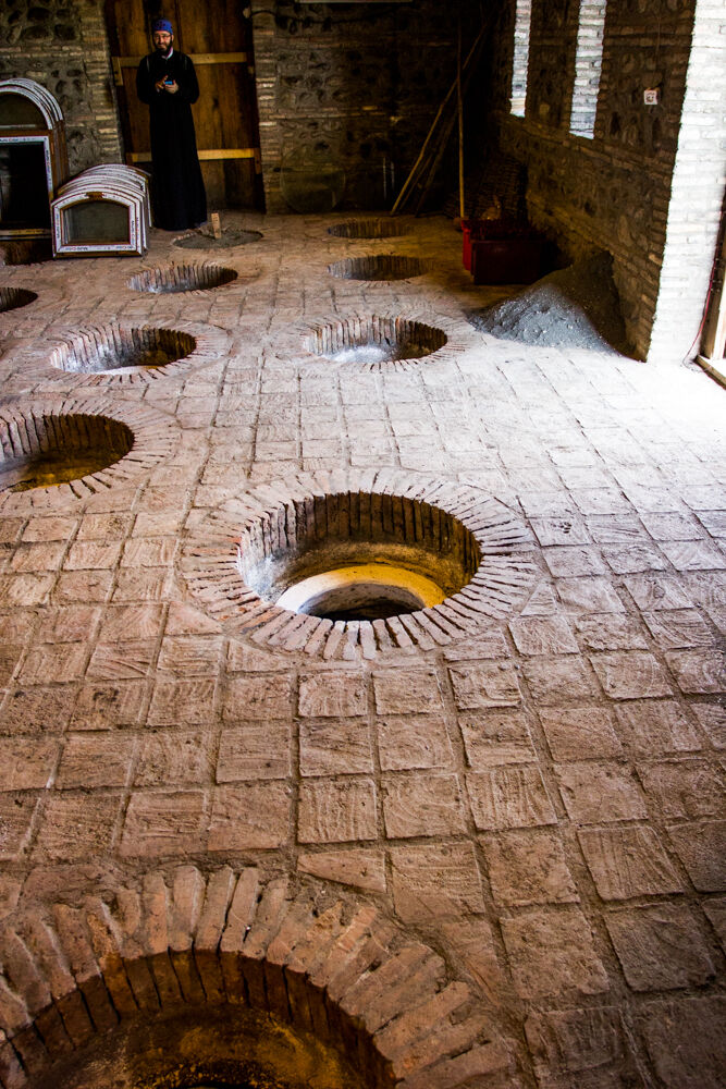 Kvevri stored underground to age wine in a Kakheti area winery