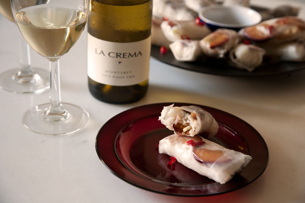 Fresh spring rolls with La Crema Chardonnay
