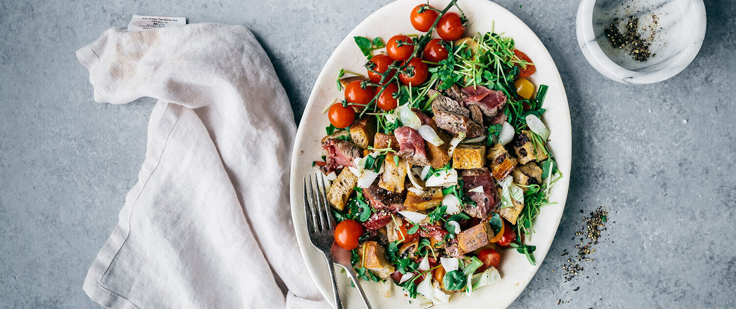 Beef Tenderloin Panzanella Salad