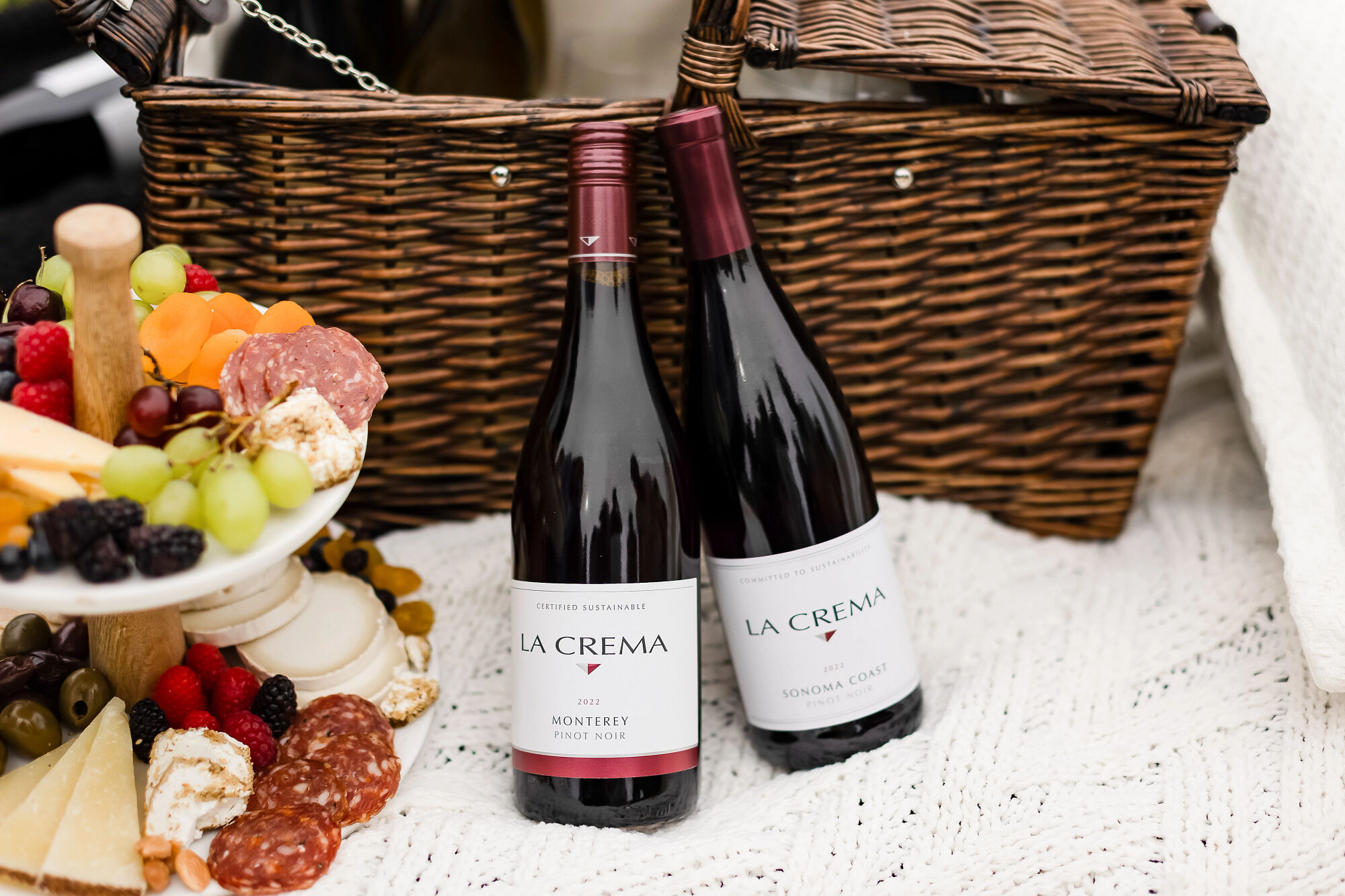 La Crema Pinot Noir with charcuterie
