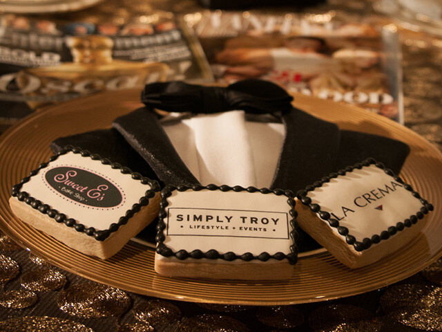 Tuxedo folded napkins