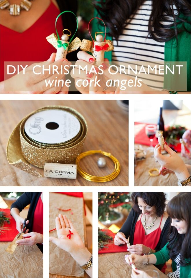 DIY christmas ornament wine cork angels