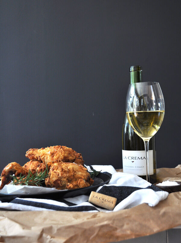 Fried chicken with La Crema Chardonnay