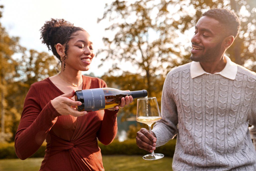 Couple drinking La Crema Chardonnay