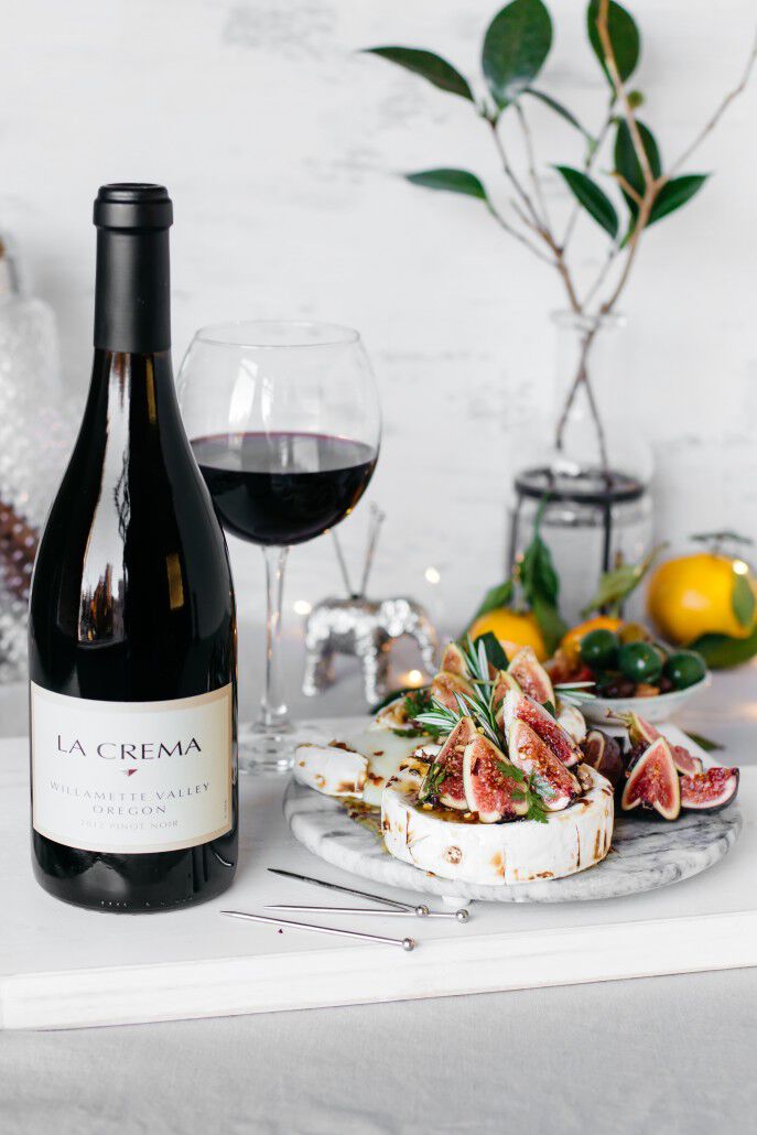 La Crema pinot noir with baked brie