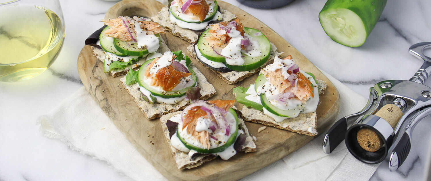 Smoked Salmon Rye Crackers with Caper Cream