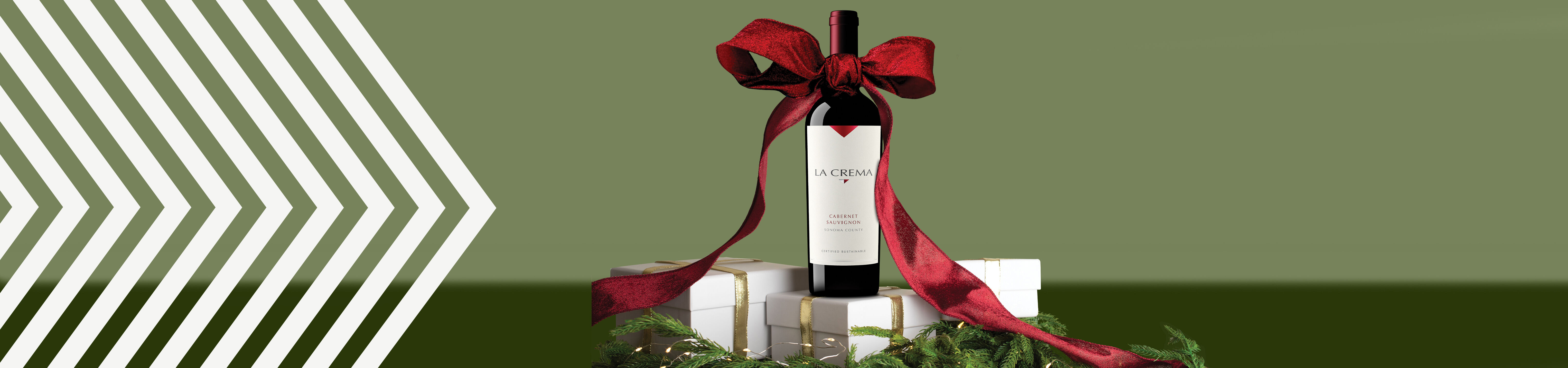 La Crema wine bottles and glasses