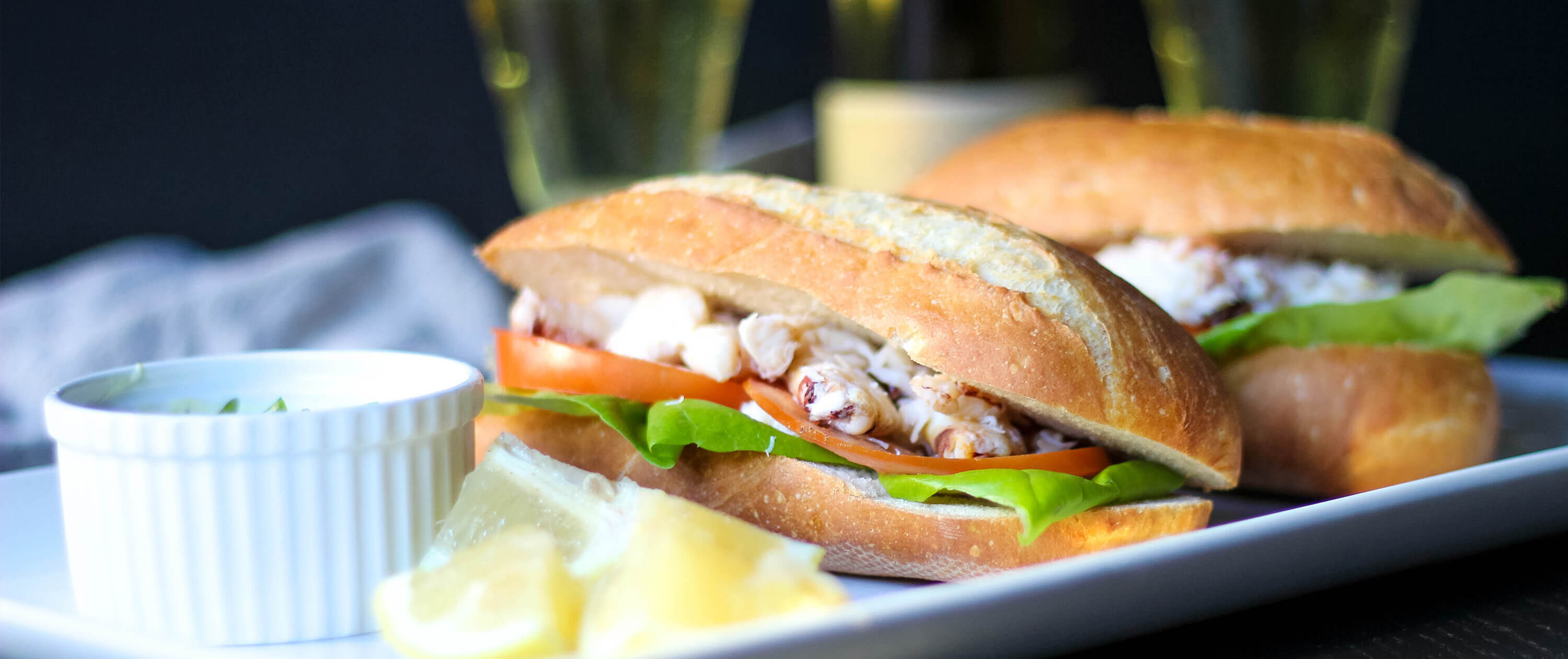 Fresh Dungeness Crab Sandwich paired with La Crema Monterey Chardonnay