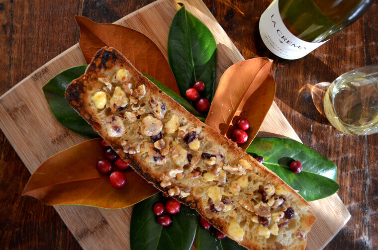 Holiday bread with wine