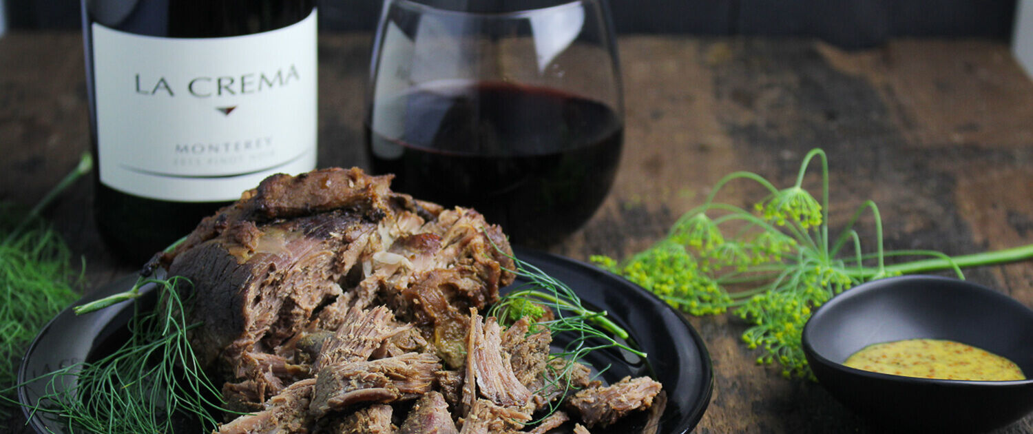 Mustard and Thyme Pulled Leg of Lamb