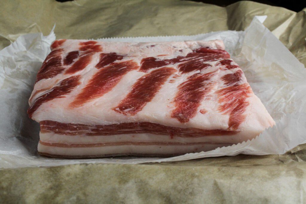 Raw pork belly