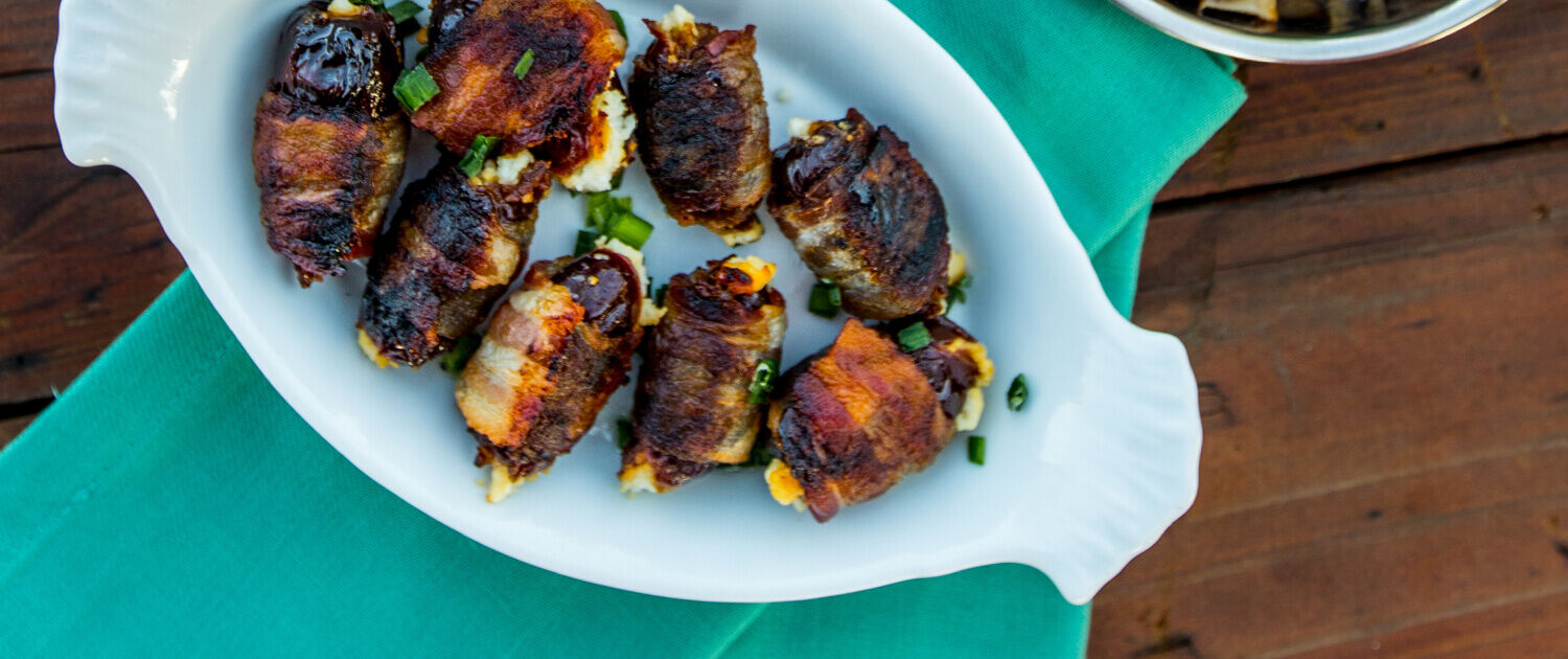 bacon-wrapped stuffed dates