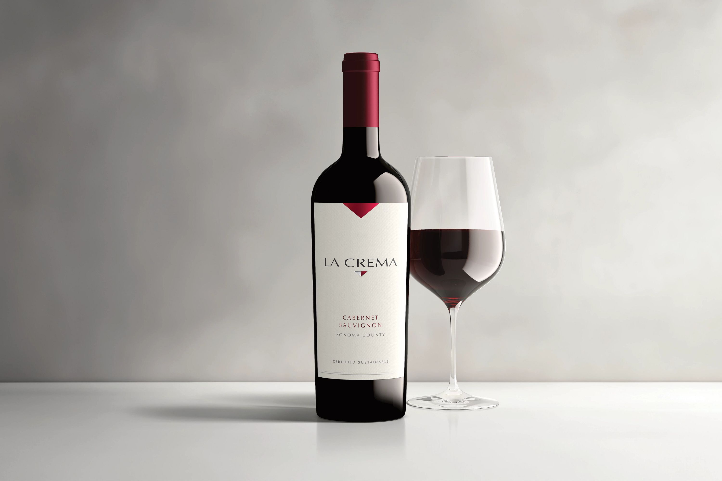 La Crema Cabernet Sauvignon with wine glass