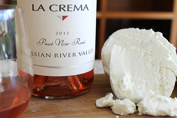 goat cheese and Pinot Noir Rosé