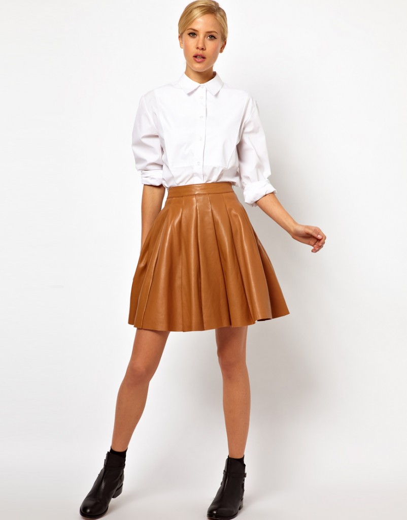 asos leather skirt