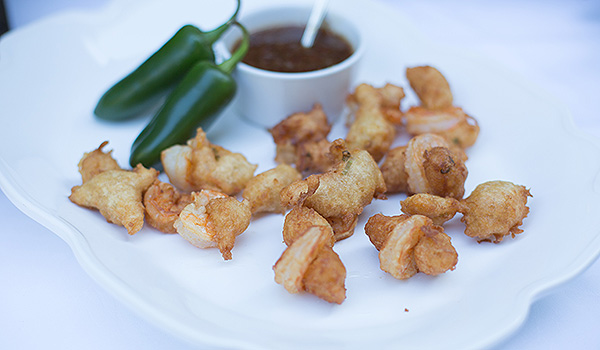 Coconut Shrimp Beignets with Pepper Jelly Sauce