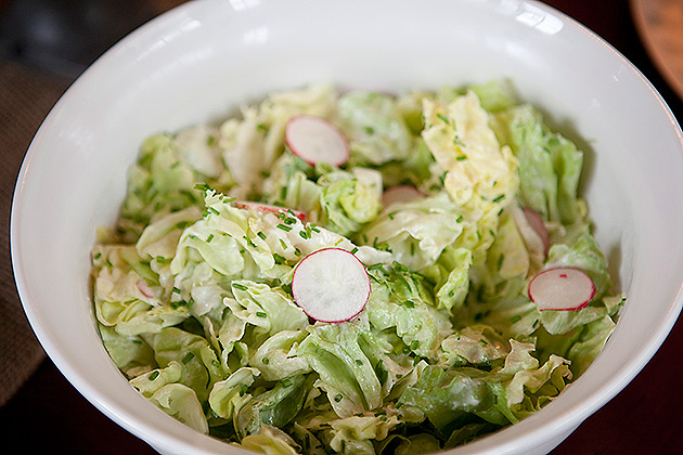 Butter Lettuce Salad with Crème Fraiche Dressing