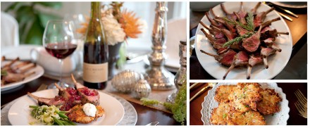 Holiday Menu: Rack of Lamb, Potato Pancakes, Butter Lettuce Salad