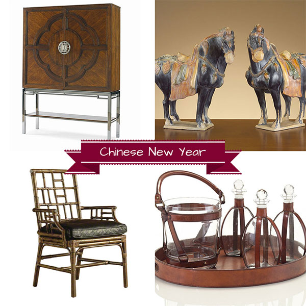 In honor of the New Year and it’s equine ambassador, I’ve selected a few of my favorite Chinese-style furnishings and elegant equestrian accents. 