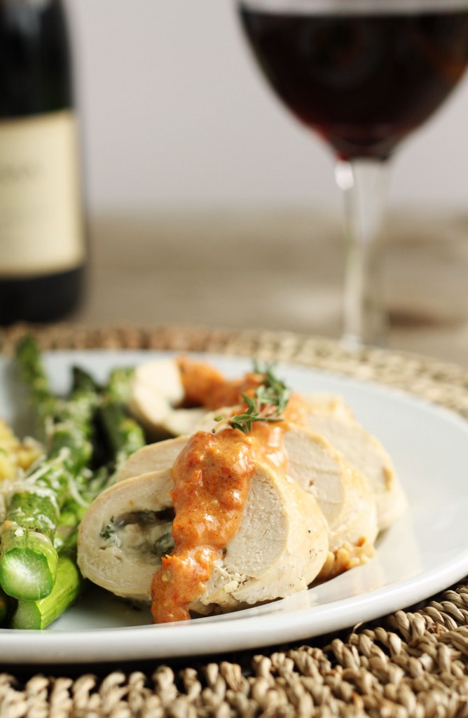 Herb & Cheese-Stuffed Chicken with Sun-Dried Tomato Cream Sauce