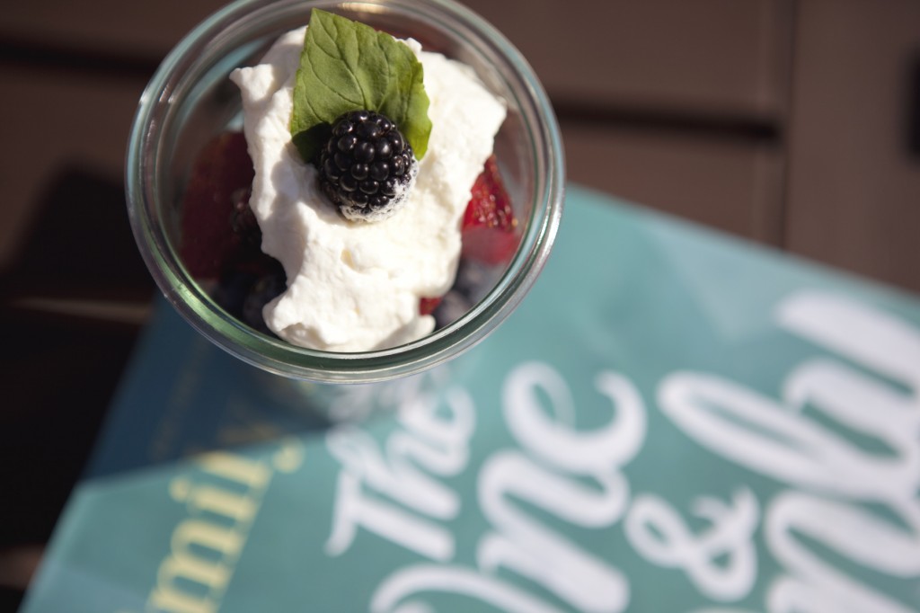 Spring book club: Finish it all off with fresh berries, mint and whipped cream.