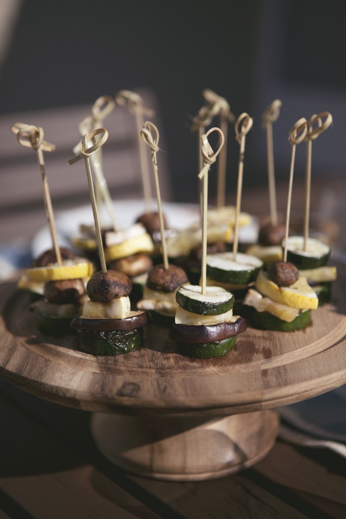 Book club menu: Simply prepared grilled vegetable skewers allow the flavors of spring to shine.