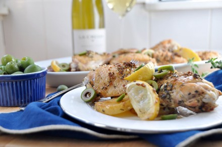 Chicken Thighs with Potato, Lemon & Castelvetrano Olives hero image