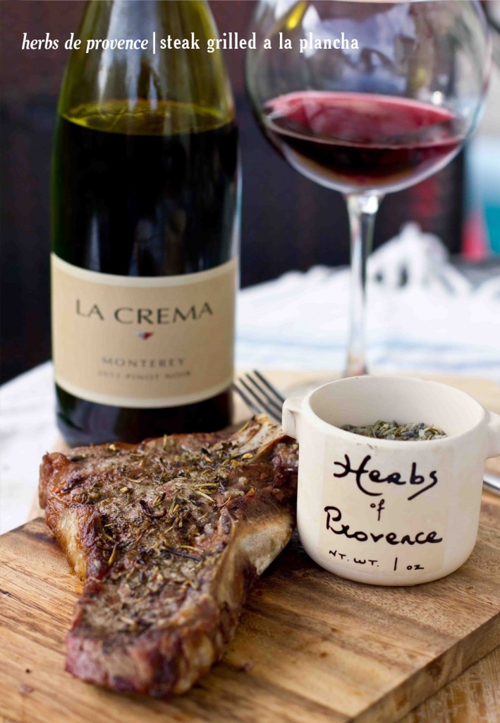 Delicious dinner for dad- a la plancha grilled steak with homemade herbs de provence