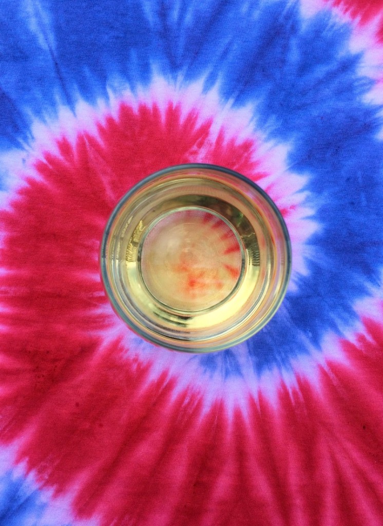 red blue and purple tie dye shirt