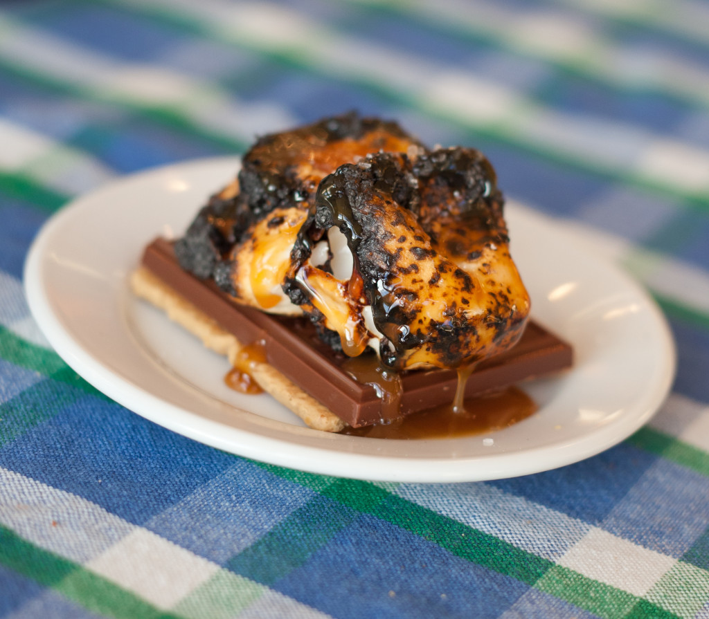 S'mores four ways: Salted caramel S'more. Yeah, we went there and it was amazing.